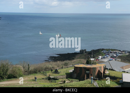 Pendennis Castle Punkt Carrick Roads in der Nähe von Falmouth Cornwall Stockfoto