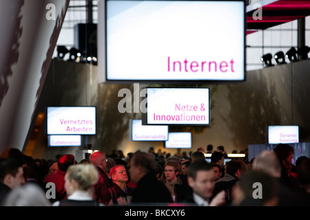 Deutsche Telekom, Computer und IT-Messe, Cebit, Hannover Messe, Deutschland, Europa. Stockfoto