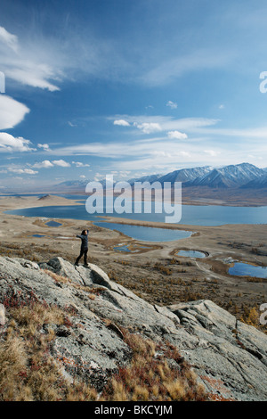 Khoton Nuur See im Tavan Bogd Nationalpark, westliche Mongolei. Stockfoto