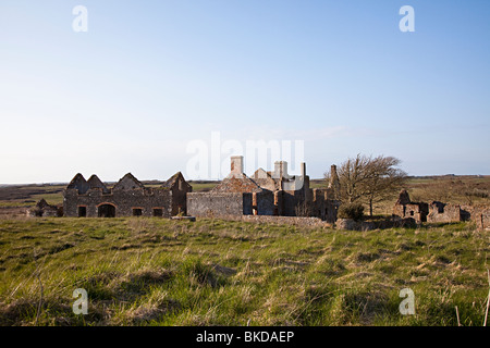 Verfallenen Bauernhof Gebäude auf firing Range Pembrokeshire Küstenweg Wales UK Castlemartin Stockfoto