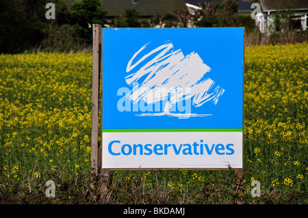Konservative Partei Wahl anmelden Feld in der Nähe von Middleton-sur-mer, West Sussex, England, Vereinigtes Königreich Stockfoto