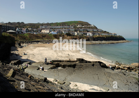 New Quay, ein kleines Dorf Stadt Cardigan Bay, einst Heimat von Dylan Thomas, Ceredigion, Wales UK Stockfoto