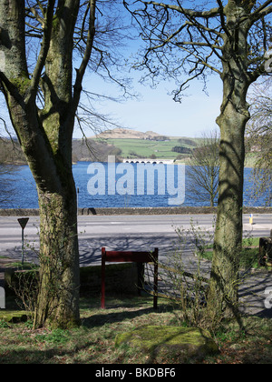 Blick auf Ladybower Vorratsbehälter Bamford, Derbyshire, UK Stockfoto