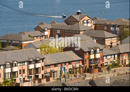 Blick über den Yachthafen Wohnsiedlung in Penarth Vale von Glamorgan South Wales UK Stockfoto