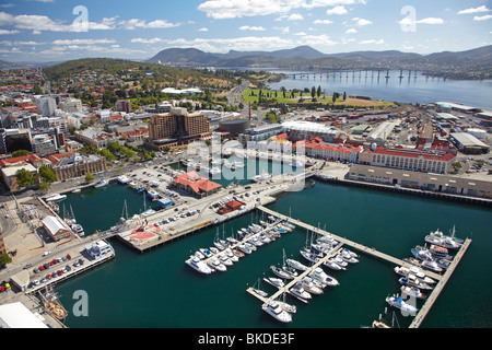 Kings Pier Marina, Sullivans Cove, Hobart, Tasmanien, Australien - Antenne Stockfoto