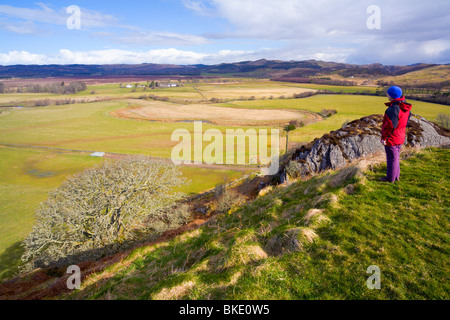 Blick vom Dunadd Wallburg in Kilmartin Glen Stockfoto