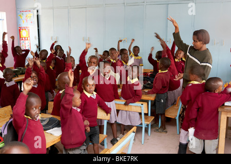 Schulkinder in Loldia Schule, Kenia Stockfoto