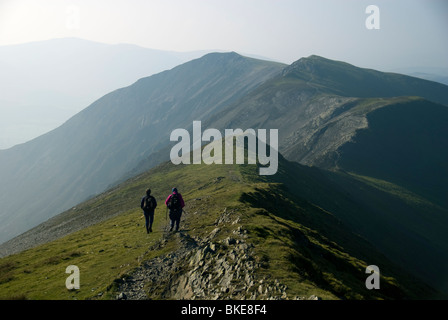 Whiteside vom Gipfel-Grat des Hopegill Head, in der Seenplatte, Cumbria, England, UK, Europa Stockfoto