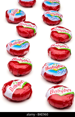 zwölf Mini Babybel 120 Gramm Naturkäse Teile original und Licht Stockfoto
