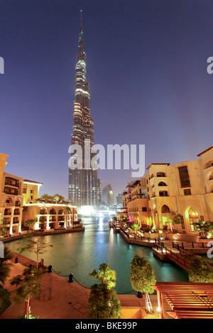 Burj Khalifa, dem höchsten Skycraper in der Welt, der 828 Meter, Burj Dubai, Dubai, Vereinigte Arabische Emirate Stockfoto