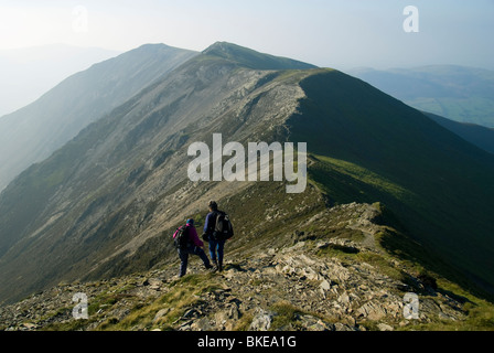 Whiteside vom Gipfel-Grat des Hopegill Head, in der Seenplatte, Cumbria, England, UK, Europa Stockfoto