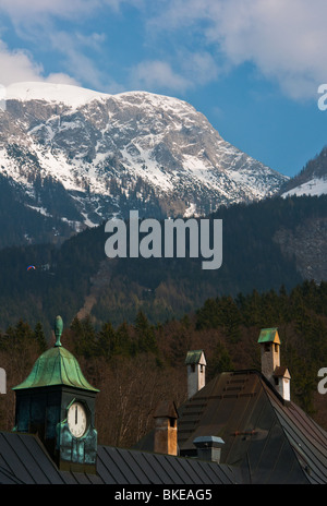 Königsee (Königssee) Dächer in Bayerische Alpen Stockfoto