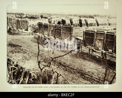 WW1 zweite Verteidigung Linie Graben bei Gent in West-Flandern während ersten Weltkrieges One, Belgien Stockfoto