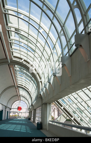 Gläserne Decke über Flur im San Diego Convention Center gebogen Stockfoto