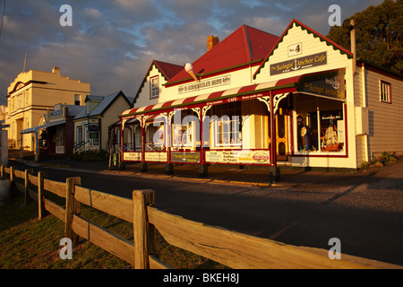 Historische Geschäfte, Kirche Street, Stanley, nordwestlichen Tasmanien, Australien Stockfoto