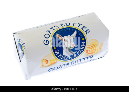 250 Gramm Block St Helens Bauernhof Ziegen Butter Stockfoto