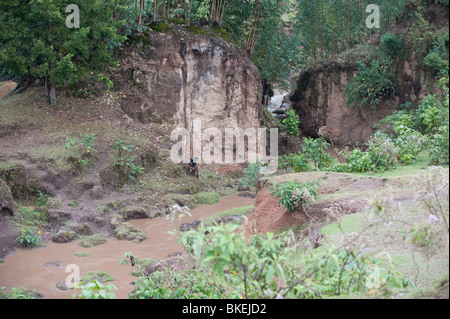 Bodenerosion in Südäthiopien Stockfoto