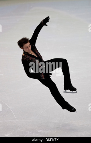 Brian Joubert (FRA) im Wettbewerb mit dem Eiskunstlauf Herren Shorts auf die Olympischen Winterspiele 2010, Vancouver, Britisch-Kolumbien Stockfoto