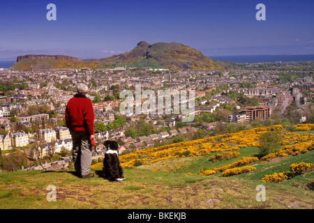 Arthurs Seat und Salisbury Crags von Blackford Hill, Edinburgh Stockfoto