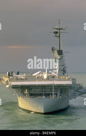 USS Lexington Museum auf die Bucht, WW2 Flugzeugträger von Stern gesehen, Corpus Christi, Texas, USA Stockfoto