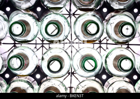 leere Bierflaschen ohne Mütze. Flasche, Deutschland, Europa zu hinterlegen. Stockfoto