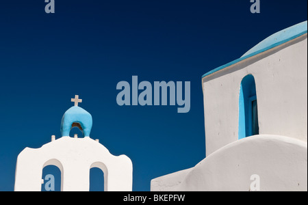 Blaue und weiße griechische orthodoxe Kirche, Antiparos Insel, Griechenland Stockfoto