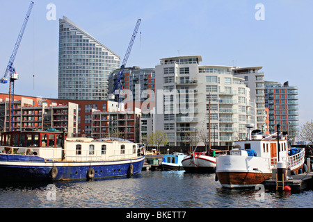 Pappel dock Canary Wharf London Docklands England uk gb Stockfoto