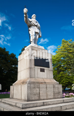 Statue von Robert Falcon Scott, Kapitän der Royal Navy, Christchurch, Südinsel, Neuseeland Stockfoto