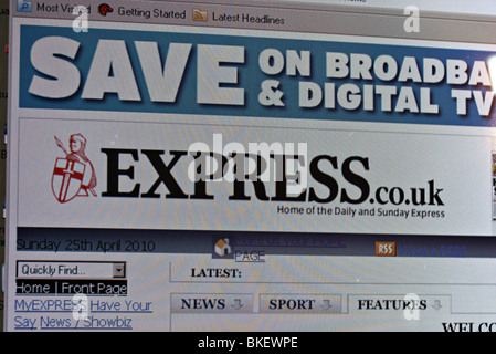 Website für Daily Express - nur zur redaktionellen Verwendung Stockfoto