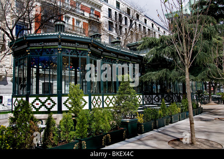 El Pabellon del Espejo - Paseo de Recoletos 31 Madrid Spanien Bar Pub Cafe Restaurant Stockfoto