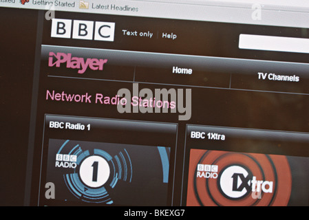 BBC Iplayer Website - Radiosender - nur zur redaktionellen Verwendung Stockfoto