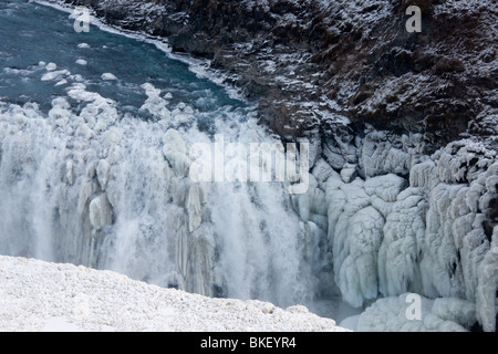 Gullfoss - also Goldene Wasserfall - Wasserfall in der Nähe von Reykjavik, Island Stockfoto