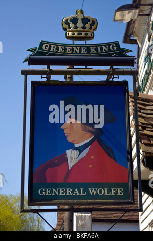 Der General Wolfe Public House Zeichen Westerham Kent England Stockfoto