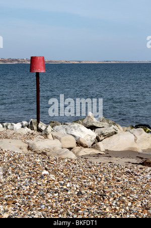 Blick auf das Meer Avon Strand Christchurch Dorset Stockfoto