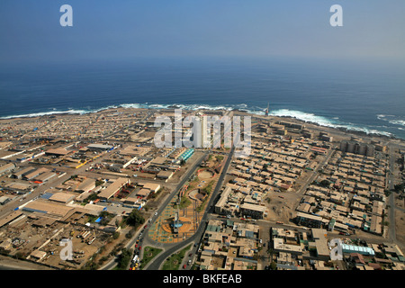 Luftaufnahme der Küste und Stadt Antofagasta, Chile Stockfoto