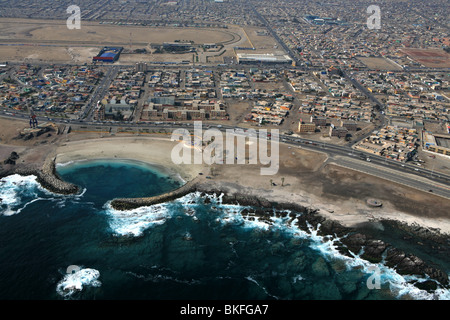 Luftaufnahme der Küste und Stadt Antofagasta, Chile Stockfoto