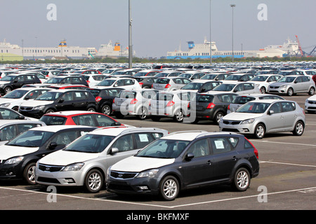 Kia Autos Immingham dockt Humberside England uk gb Stockfoto