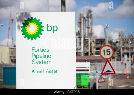 Die Ineos-Öl-Raffinerie in Grangemouth, Schottland, Großbritannien. Die Seite ist verantwortlich für massive C02-Emissionen. Stockfoto