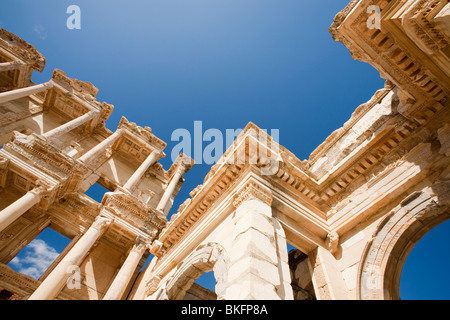 Der Celsusbibliothek bei Ephasus, die eine alte römische und griechische Stadt in der Provinz Izmir in der Türkei ist. Stockfoto