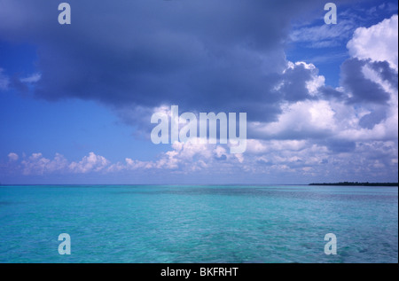 Blaue Lagune in der Nähe von Isla Saona.  Dominikanische Republik, Karibik Stockfoto