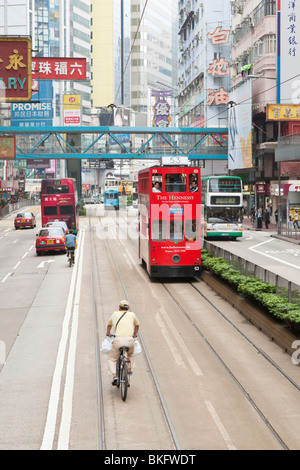 Typische Verkehr in Hong Kong Stockfoto