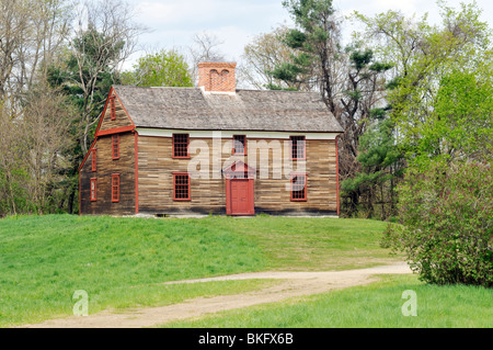 Historischen Hartwell Tavern, die auf Battle Road in Minute Man National Historical Park, Concord Massachusetts USA sitzt Stockfoto