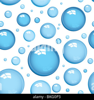 Dunkelblaue Wasser schwimmende Bläschen machen einen nahtloses Muster-Hintergrund Stockfoto