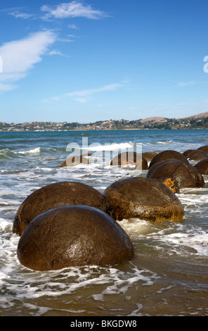 Die Moeraki Boulders in der Nähe von Oamaru auf der Südinsel Neuseelands Stockfoto