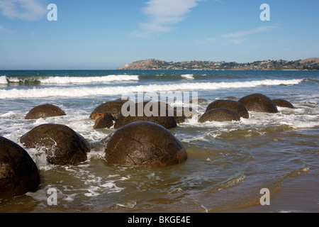 Die Moeraki Boulders in der Nähe von Oamaru auf der Südinsel Neuseelands Stockfoto