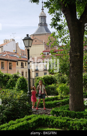 Park, Plaza De La Paja, Madrid, Spanien Stockfoto