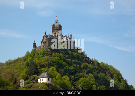 Cochem Castle über Cochem Stockfoto