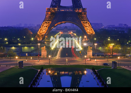 Sunrise-Eiffelturm vom Trocadero, Paris Stockfoto