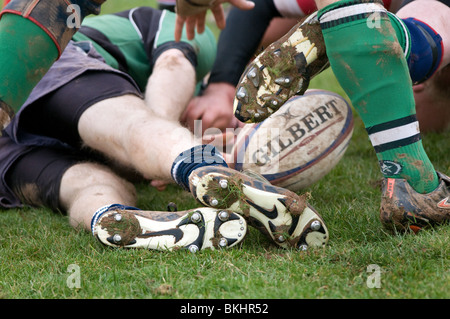 Rugby Union Club. Tenbury Wells V Claverdon in die Midlands 5 West (Süd-West)-Liga. Stockfoto