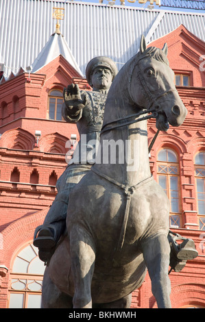 Marshall Zhukov Statue in der Nähe von Roter Platz Moskau Russland Stockfoto